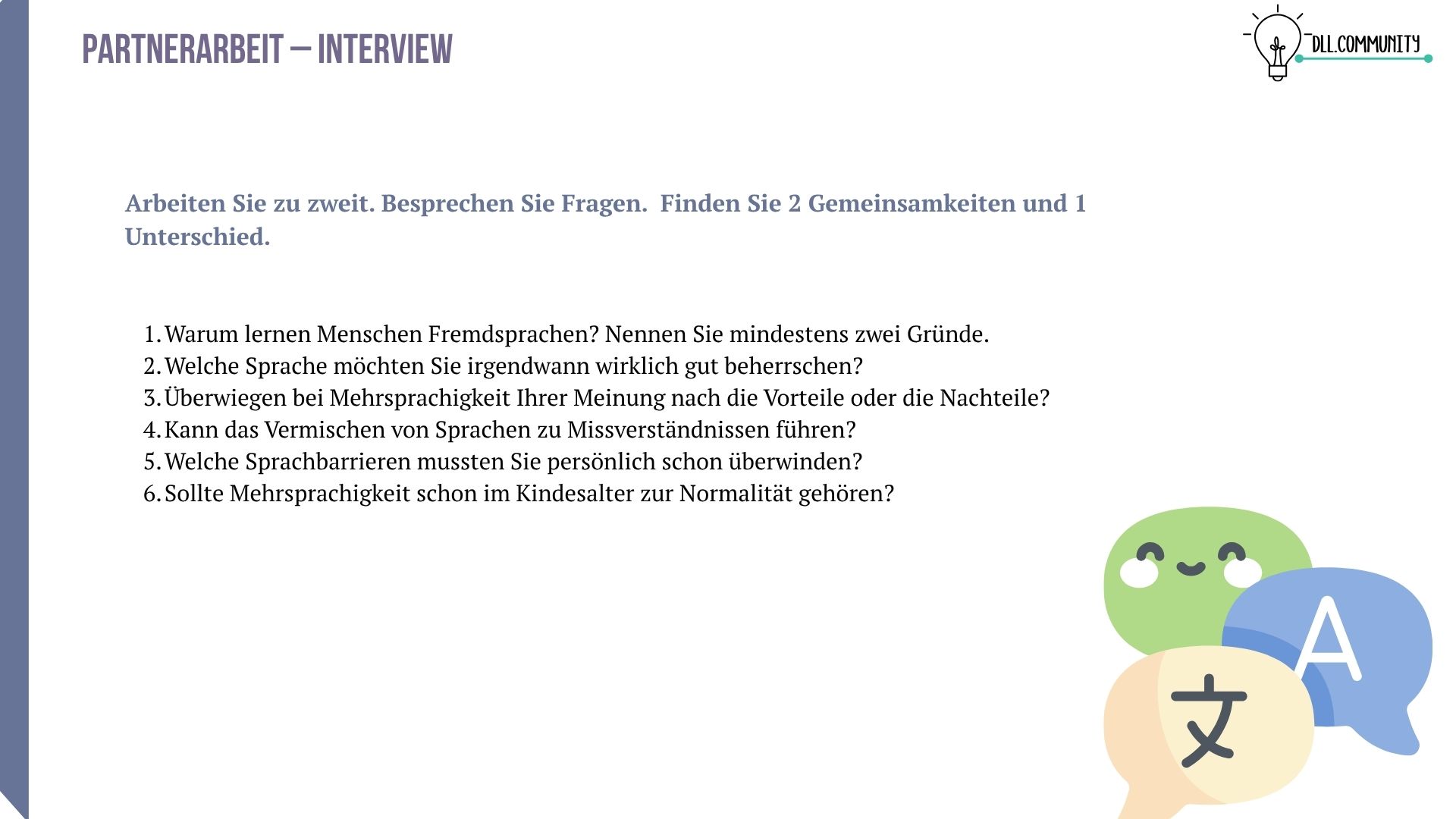 SPRACHCLUB: Mehrsprachigkeit: Ja oder nein?